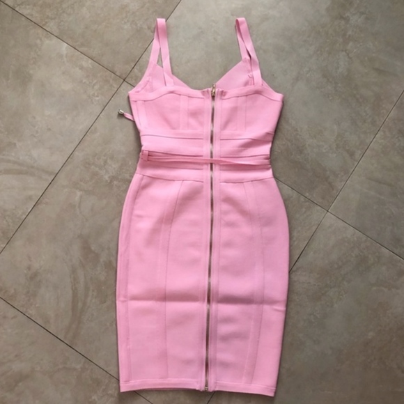 NWOT Belice Pink Tie Waist Bandage Dress - Picture 7 of 7
